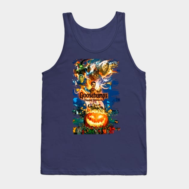 Goosebumps Haunted Halloween Halftoned Tank Top by Joker & Angel